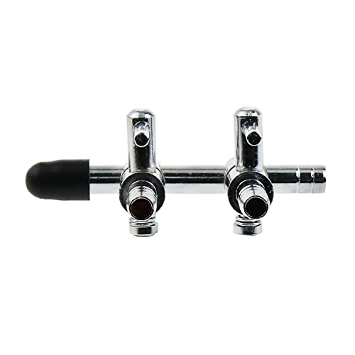 2pcs Air Splitter Flow Control Valve Fish Tank Oxygen Pump Accessories Stainless Steel 2-Way Fish Tank Air Flow Control Lever Valve Distributor Splitter