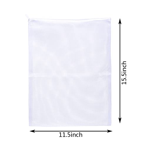 JIHAQUA Aquarium Filter Bags Large - Reusable Fish Tank Filter Media Mesh Bags with Plastic Zipper (11.5 x 15.5 inch (6 Pack)) - size: 11.5 x 15.5 inch (6 Pack)