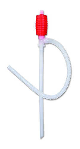 Groz Siphon Hand Pump for 5 Gallon Pails, 2 GPM Polyethylene Transfer Pump for Water, Soap, Detergent, Wax & Antifreeze, 1-1/2" Bung, 15-1/4" Suction Tube, 22" Discharge Hose (44400)