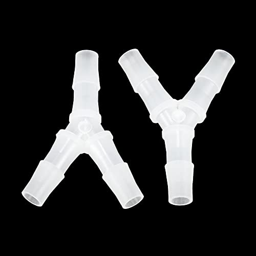 X AUTOHAUX 4 Pcs 3/8" Y Shaped Hose Barb Y Barbed Tube Pipe Fitting PP Translucent for Car