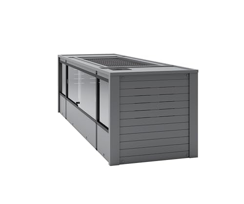 New Age Pet ECOFLEX 72" Wide Large Reptile Habitat, Mojave Lounge for Snakes, Tortoises & Lizards in Maple, Black & Grey, Easy Assembly, Sliding Glass Doors & Mesh Top - color: Grey, size: Jumbo