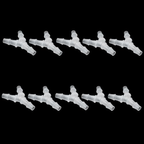 Hitefu 1/4" Plastic Hose Barb Fitting Equal Barbed 3 Way Y Shaped Hose Tubing Joint Splicer Mender Adapter Union for Oxygen Tubing Pipe Household Fuel Water Liquid Air (Pack of 10) - size: 1/4 Inch