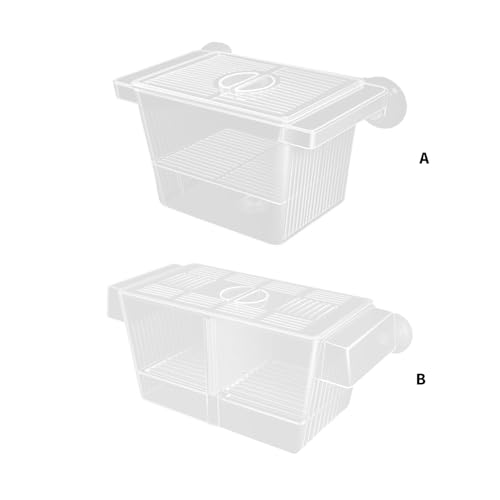 Multipurpose Fish Isolation Tanks with Strong Suction Cup for Aggressive Injured Pregnant and Fry Protections 2PCS Aquarium Isolation Divider - color: Late single room