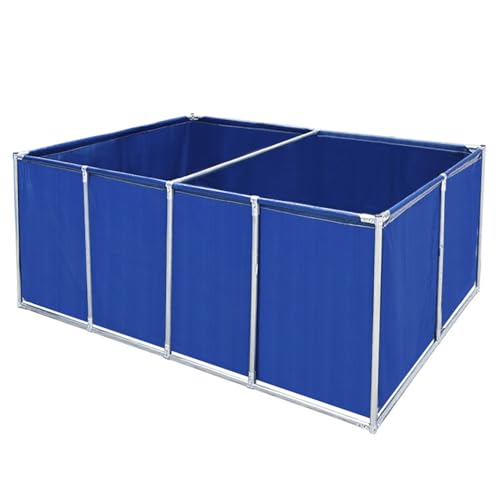 Canvas Fish Pond with Steel Frame - Ornamental Outdoor Aquarium Large Fish Tank for Goldfish/Koi Breeding - PVC Plastic Above Ground Pond with Drain Valve Water Storage Tank(59.0"x39.4"x23.6") - size: 59.0"x39.4"x23.6"