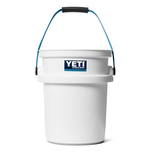 YETI Loadout 5-Gallon Bucket, Impact Resistant Fishing/Utility Bucket - color: White/Blue