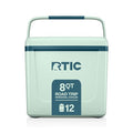 RTIC 8 QT Road Trip Personal Cooler, Small, Compact, Insulated, Portable Ice Chest Box for Food, Drink, Beverage, Beach, Camping, Picnic, Fishing, Boat, 12-Can Capacity - color: Fresh Mint/Marine