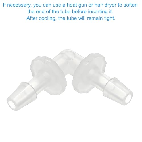 PATIKIL 5/32" Plastic Hose Barb 90 Degree Elbow, 10 Pack L-Barb Fittings 2 Way Equal Barbed Joint Connector Splicer Mender Hose Adapter Union Adapter for Aquarium Fuel Gas Liquid Air - size: 5/32"