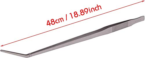 Extra Long Tweezers 18.9 Inch - FEITA Stainless Steel Curved Tip Tweezer Tongs for Aquarium Fish Tank Plants - style: 18.9Inch Curved-Tip