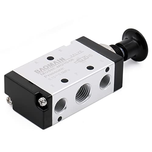 Baomain Manual Hand Pull Valve 4R210-08 G1/4" Air Inlet 5 Way Two Position