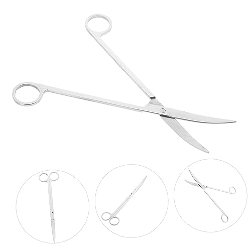 Stainless Steel Curved Tip Scissors Aquatic Plant Trimming Tools for Fish Tank Ergonomic Design Resistant Blades for Low-angle and High-angle Plant Care