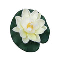 2Pcs Artificial Floating Foam Lotus Flowers White with Water Lily Pad Ornaments,for Patio Koi Pond Pool Aquarium Home Garden Wedding Party Holiday Decoration Water Gardens and Ponds