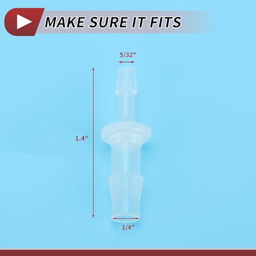 5 Pcs Aquarium Plastic Hose Barb Fitting 5/32" to 1/4" Hose ID Connectors Clear Plastic - size: 5/32"-1/4"
