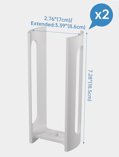 NiHome 2-Pack 3D Printed Plastic Mason Jar Lid Organizer Rack, Adjustable Size Holder for Regular & Wide Mouth Lids, Vertical Storage Stand for Cabinet Kitchen Countertop & Pantry Organization (White)