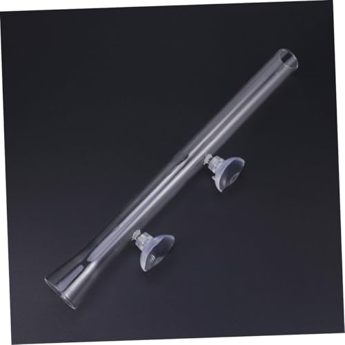 Toyvian Aquarium Shrimp Feeder Tube and Feeding Dish with Suction Cup, 200mm Crystal Glass Fish Feeding Tool for Aquarium Shrimp and Fish Supplies
