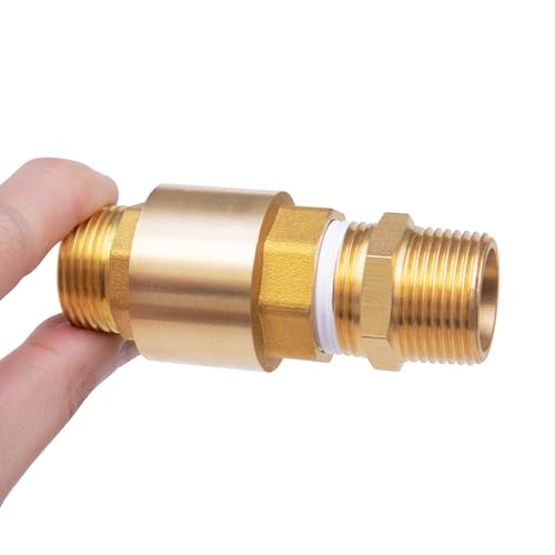 ChillWaves Brass In-Line Spring Check Valve DN25 1" Male x 1" Female Thread, One-Way Non-return Vertical Check Valve for Backflow Prevention(2-PACK) - size: 1" Male x 1" Female(DN25), style: PACK OF 2