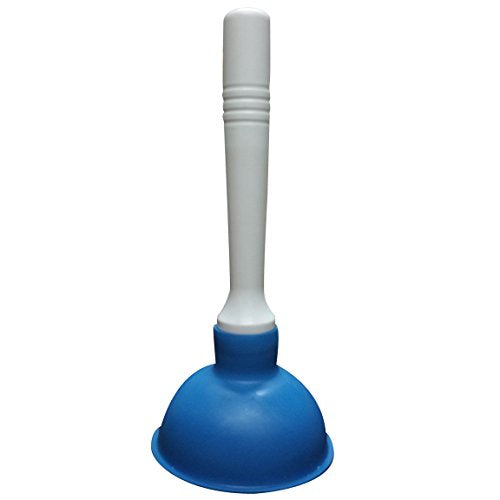 Drain Plunger, Small Hand Force Plumber Helper, Little 4 inch Cup Clog Remover, Tiny Rubber Unclogger in 9" Short Handle for Kitchen Sink, Bathroom Toilet, Shower Bath Tub (Blue) - color: Blue