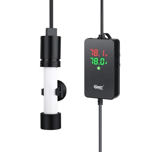 hygger ECO Precise Aquarium Submersible Heater, 100W for 10-20 Gallon Fish Tank Heater with Digital Display Adjustable Controller for Marine Saltwater Freshwater - size: 100W for 10-20 Gallon
