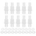 uxcell 10Pcs Plastic Hose Barb Fitting, 5/16" x 3/8" Bulkhead Adapter Union Splicer Mender Pipe Connector with M14 Nut and Washer for Aquarium Air Water Fuel - size: 5/16" x 3/8", M14 Nut