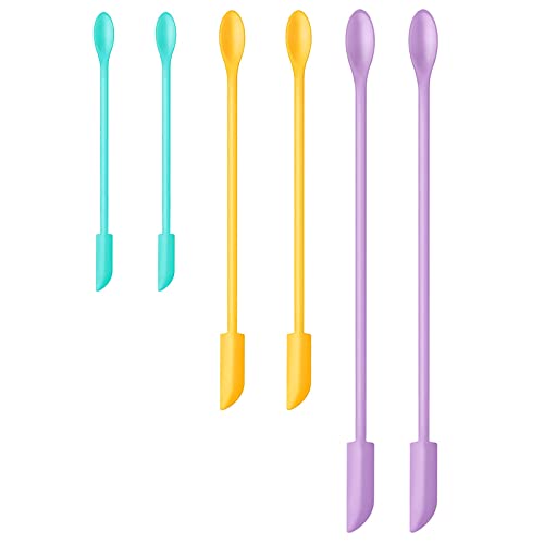 Silicone Spatula Set (6Pcs) - Mini Scraper Tool for Beauty & Food - Reach Every Last Drop, Multi-Size Spatulas for Makeup Jars, Lotion Bottles & Kitchen Containers (Color #1) - color: Color #1