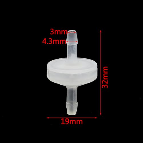10 Pack 1/8 inch Plastic Check Valve, One Way Barb Hose Inline Non Return For Fuel, Oil, Water, Air (1/8 inch) - size: 1/8 Inch