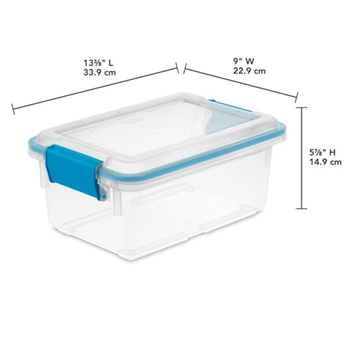 Sterilite 12-Pack Gasket Box, Weather-Resistant Storage Bins with Latching Lids, 7.5 Quart - Heavy-Duty Organizing Containers for Closet, Bathroom, and Office - size: 7.5 Quart, style: 12 Pack