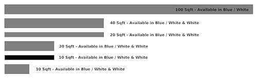 Filter Floss, Polishing Filter Pad for Fish Tank & Aquarium Filters - White/Blue - 1'x10' (10 sq. ft.) - size: 1'x10' (10 sq. ft.)
