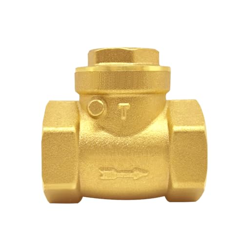 Joywayus 1/2” Female Thread Brass Horizontal Check Valve DN15 One-Way Non-return Swing Check Valve Prevent Water Backflow - size: 1/2" Female