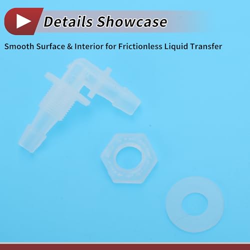 1 Set Aquarium Plastic Hose Barb Fitting 7/32" Hose ID Elbow Connectors Aquarium Tank Air Pump Hose Joints Clear PP - size: 7/32"-G1/8