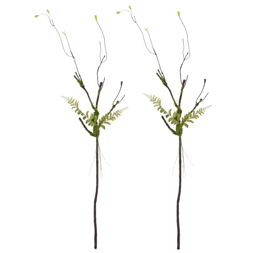 2pcs 40 inch Bendable Artificial Tree Cherry Blossom Branches Vines Twigs Limb Trunk Silk Moss Green Plants For Minimalist Decor Wall Hanging Vase Flower Arrangement Room Halloween Decoration