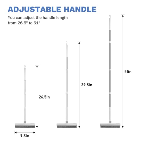 SetSail Grout Cleaner Brush with Long Handle, V-Shaped Floor Scrub Brush Swivel Grout Brush Stiff Bristle Floor Grout Scrubber for Bathroom, Tile Line, Crevice, Kitchen, Wall, Deck, Garage, White Grey - color: Grey White