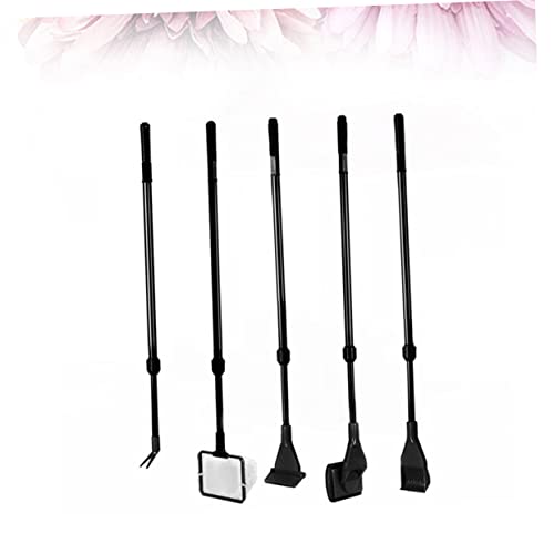 Kisangel Complete Fish Tank Cleaning Kit Brush Net Rake and Scraper Set of Aquarium Cleaning Tools Easy to Assemble and Disassemble