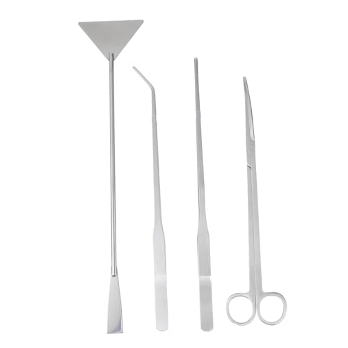 POPETPOP 1set Aquarium Scissors and Tweezers Tool Aquascaping Fish Tank Maintenance Water Plant Care Kit Easy to Use and Resistant