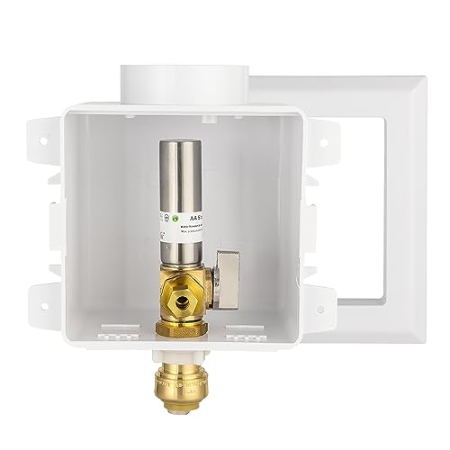 EFIELD Universal Ice Maker Box,1/2-Inch Push fit Inlet Connection with Installed 1/4-Turn Ball Valve with Stainless Steel Arrestor,(IM031) - size: with SS Arrestor, style: Push Fit