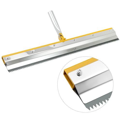 QWORK Self-Leveling Cement Tool Kit, 9" & 20" Spike Rollers with Scraper and Spiked Shoes for Cement, Mortar & Floor Leveling