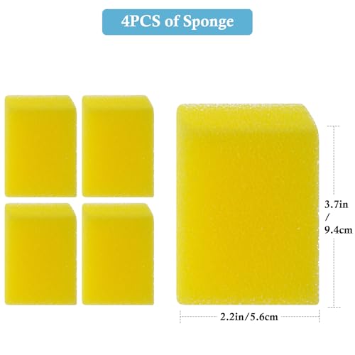 4PCS Replacement Aquarium Biochemical Sponge for 15W Aquarium Filter, Aquarium Filter Sponges for Replacement