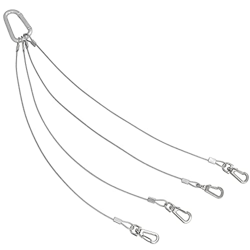 Rope Hanger 2pcs 304 Stainless Steel Basket Plant Hanger Holder Light Hanging Wire Rope for Light-Emitting Diode Grow Light, Aquarium Lighting Tank Lamp, Indoor and Outdoor Plant 34cm