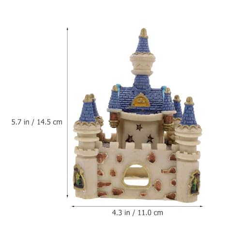 balacoo Fish Tank Castle Decor 5.70X4.33X4.33In Aquarium Underwater Castle Ornament Resin Hideout for Betta Tropical Fish