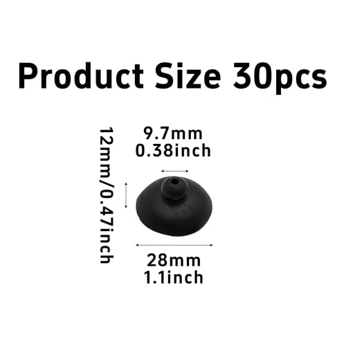 32PCS 28mm Dia Black Aquarium Suction Cup Clips, Soft Rubber Fish Tank Attachments for Pump Lines, Overhead Tube Organization and Aeration Setup - size: 32PCS 28mm