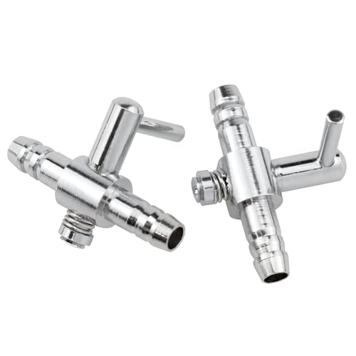 One-Way Air Flow Tubes Stainless Steel Pump Lever Control Valves for Aquarium Fish Tank (Silver) -4PCS