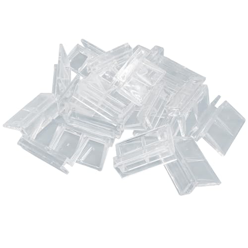 Hordion 20pcs Aquarium Lid Clip, 5mm Clear Acrylic Fish Tank Lid Holder Aquarium Glass Cover Clips for Rimless Aquarium Fish Tank - size: 5mm