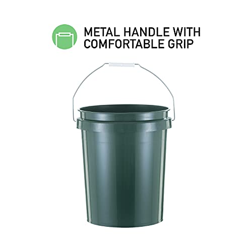 United Solution ECOSense 5 Gallon Bucket, Heavy Duty, Comfortable Handle, Perfect for on The Job, Home Projects, or Cleaning; Made from 90% Recycled Materials.100% Recyclable (Pack of 3) - color: Eco Green