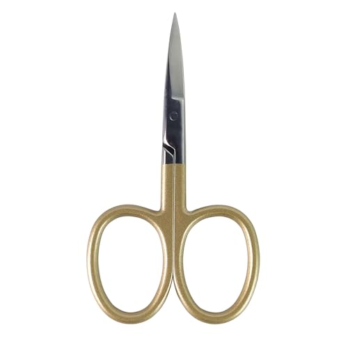 Fly Tying Scissor All Purpose 4inch Straight Scissor (Gold) - color: Gold