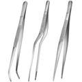 10-Inch Kitchen Tweezers Tongs Stainless Steel Kitchen Tweezers for Cooking Chef Tweezer Professional Skinny Tongs for Pasta Food Plating BBQ - size: 10INCH