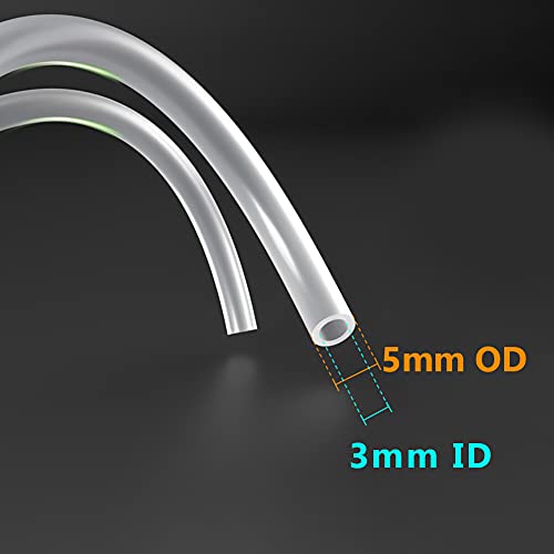 Feelers Silicone Tubing, Food Grade Pure Siliconce Hose 3mm ID 5mm OD 3.3ft, High Temperature Resistant Flexible Hose for Water Air Pump, Aquarium, Home Brewing, Kitchen - size: 3mm-5mm, style: 3.3 Feet