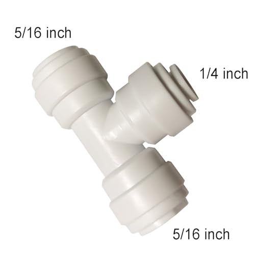 10-Piece 5/16" to 1/4" to 5/16" Reducing Tee Fittings - Push-In Quick Connectors for RO Water Purifier, Leak-Proof & Easy Install - style: Reducing Tee 5/16 to 1/4 to 5/16