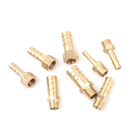 Lfang-Brass Hose Fitting 5pcs 1/8" Thread To 4/6/8/10/12mm Soft Hose Connector Garden Irrigation Adapter Aquarium Air Pump Line Fish Tank Hose Fittings, good wear resistance(Male 1l8 inch 4mm) - color: Male 1l8 Inch 4mm
