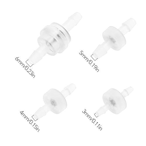 8Pcs 3mm 4mm 5mm 6mm Plastic Lnline Check Valve Set Oil and Ozone Resistant for Water Fuel Gas Liquid Air Fish Tank Chemical Industry