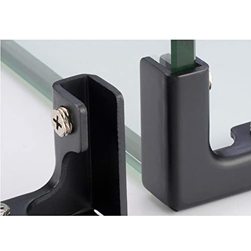 jinyatu 4Pcs Glass Clamp Square Glass Frame 90 Degree Corner L Shape Glass Connector Clip Holder for Rimless Aquarium Shower Door Cube Glass Panel Fixing (Max Clamp 7mm thick) - size: Max Clamp 7mm thick
