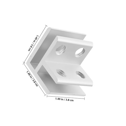 Cabilock Heavy Duty 90 Degree Glass Clamp Bracket for 5-8mm Thickness, Silver Aluminum Alloy Mirror Mounting Clip and Aquarium Lid Holder for Glass Shelf and Plant Box Support