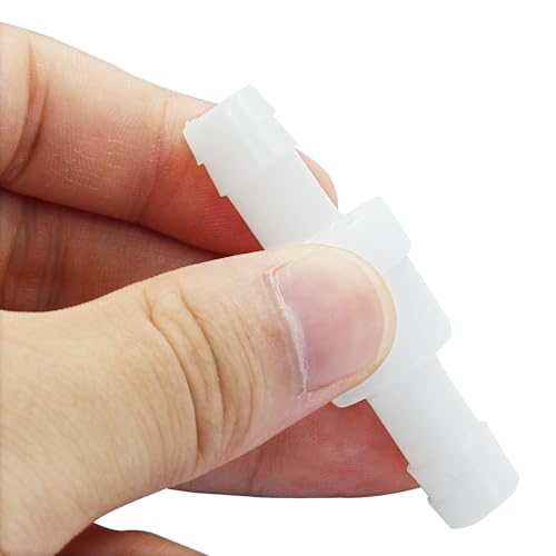 3/8" One Way Inline Check Valve 2 Pcs, Non Return Ozone Resistance PVDF Plastic One-Way Fuel Oil Water Gas Pump Air Check Valve - size: 3/8 Inch-6Pcs